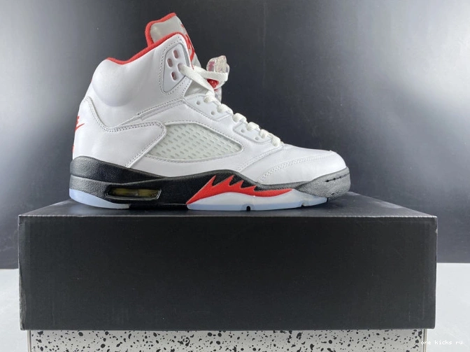 Chep Onekick Silver Jordan Tongue (2020) Retro DA1911-102 Fire Red Air 5 0701